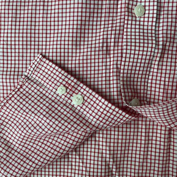 NC State Red & White Gingham Long Sleeve Button-Down - Picture 5 of 7